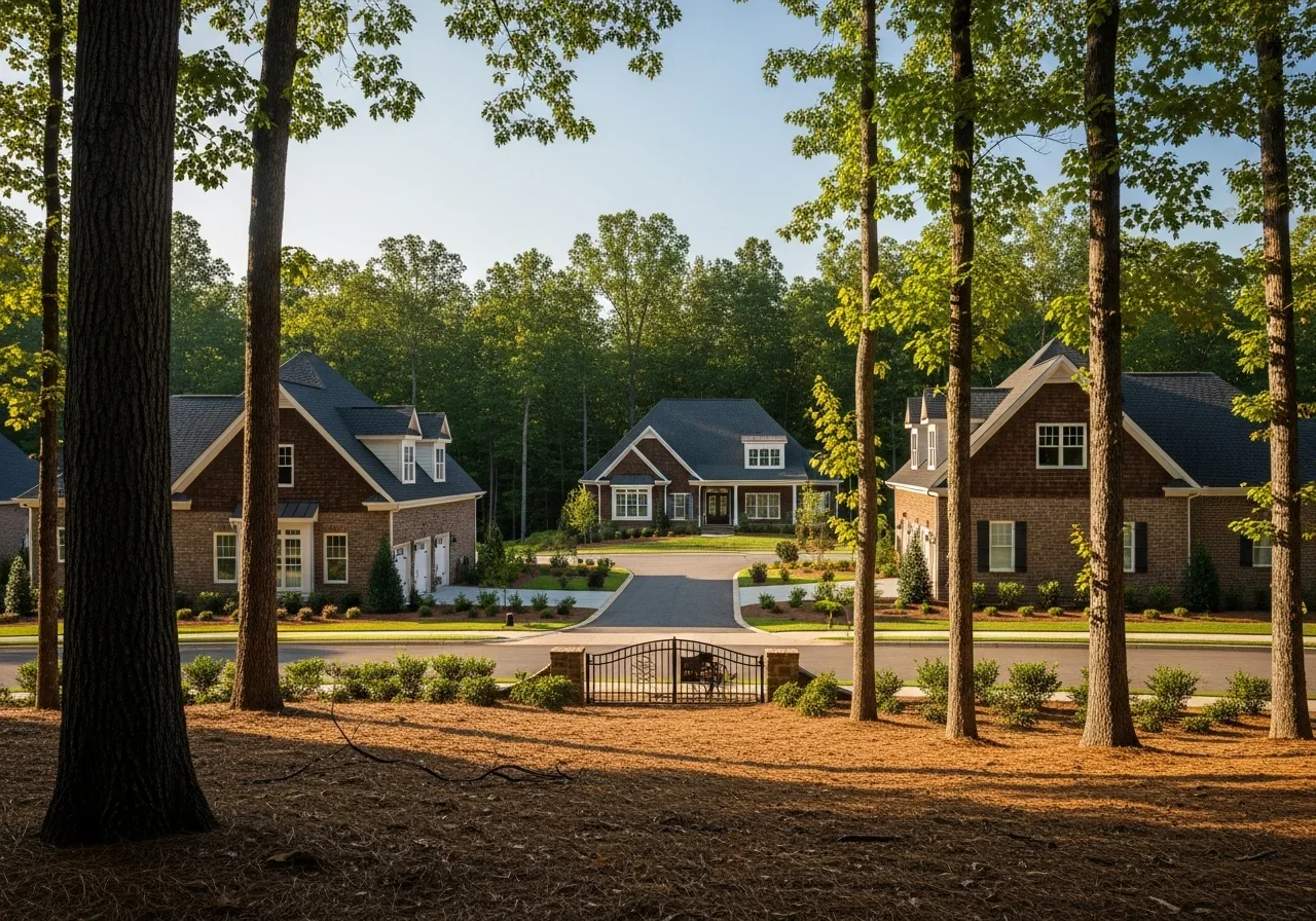 Riverchase Estates gated master planned community in Indian Land SC with large wooded homesites and Catawba River proximity
