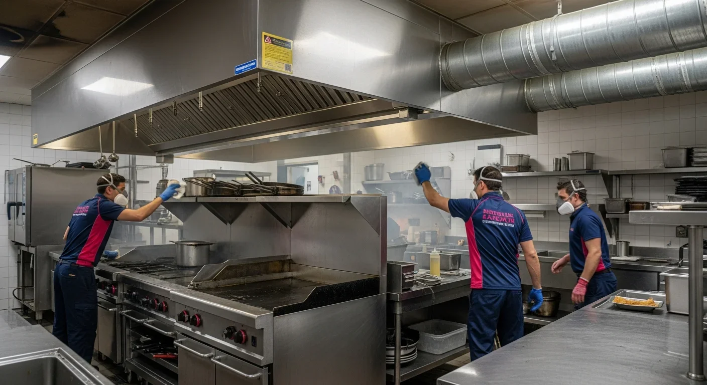 Hotel F&B kitchen fire restoration with hood and duct decontamination