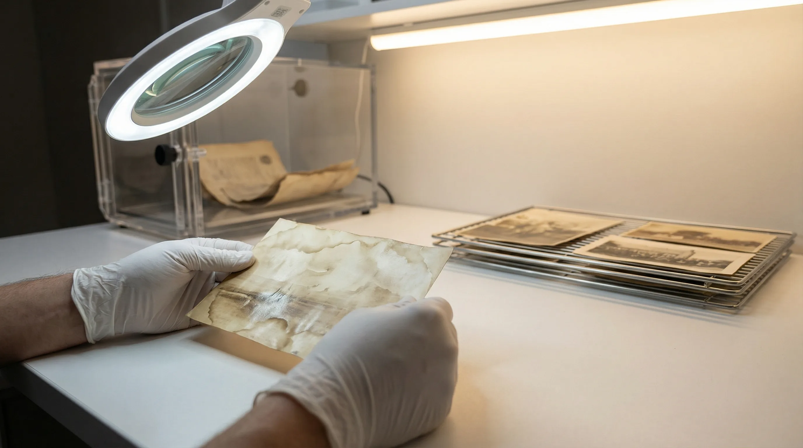 Professional document and photo restoration process