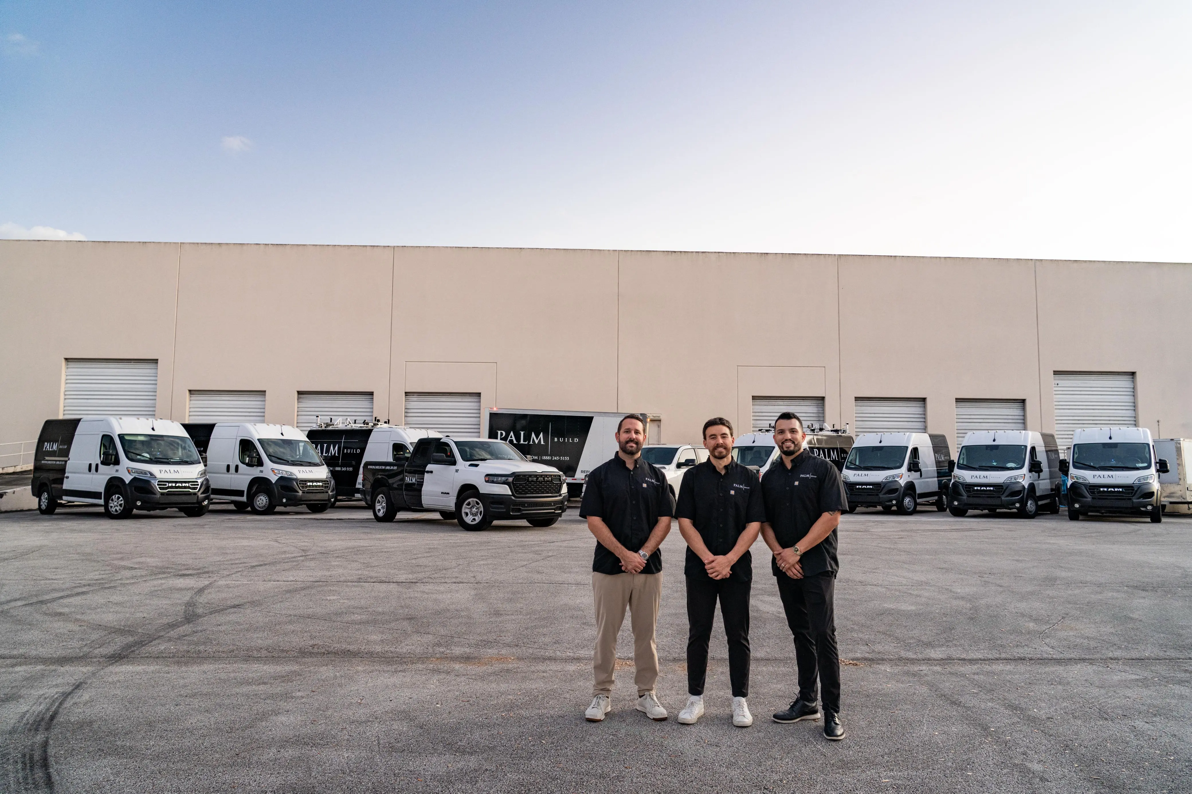 Palm Build truck in Florida neighborhood
