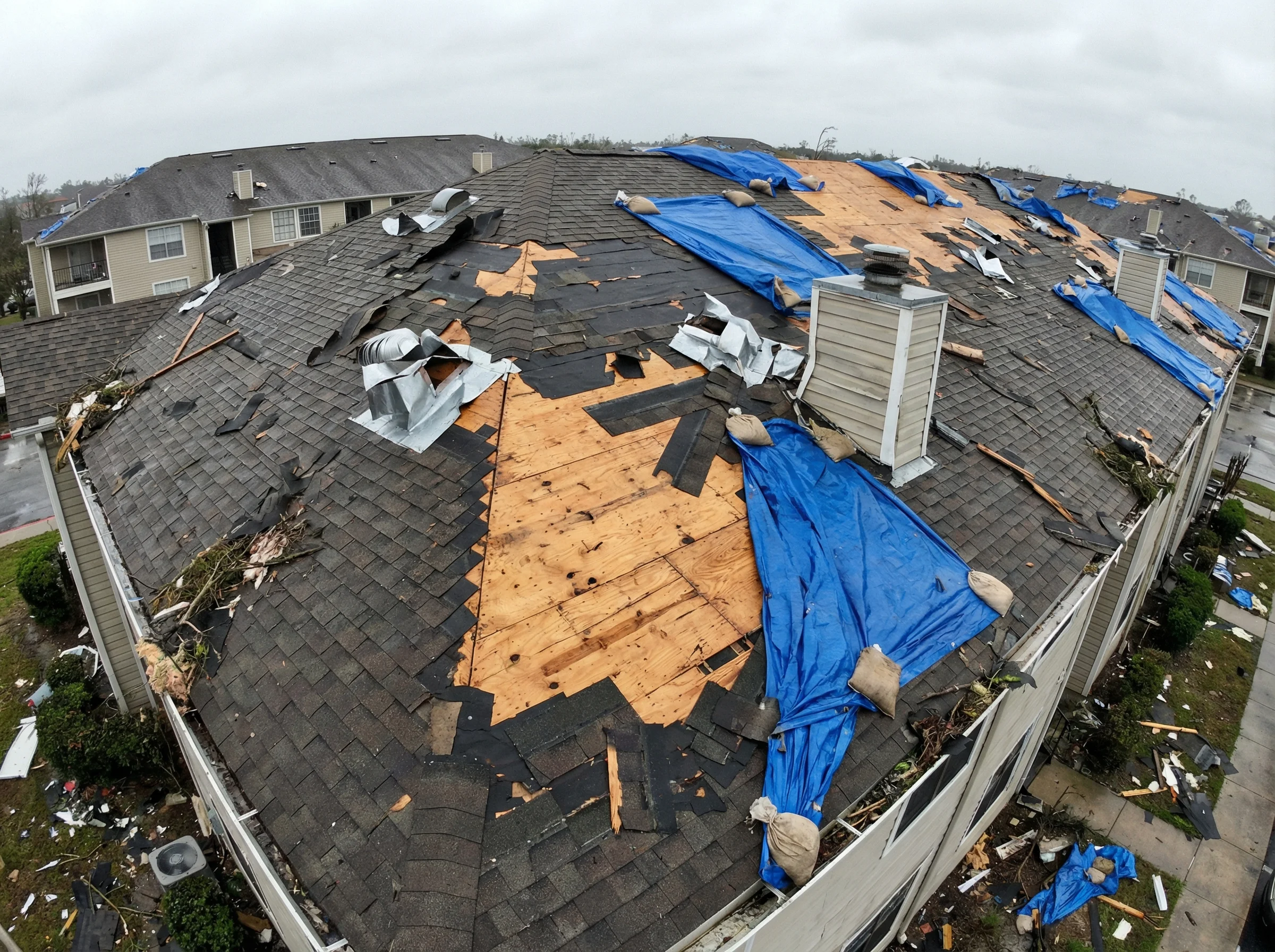 Storm damage to shared condominium roof