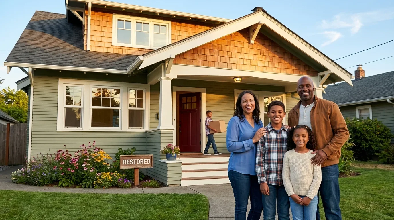 Successfully restored home after insurance claim payment completion