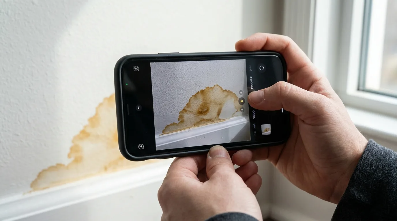 Smartphone documenting property damage