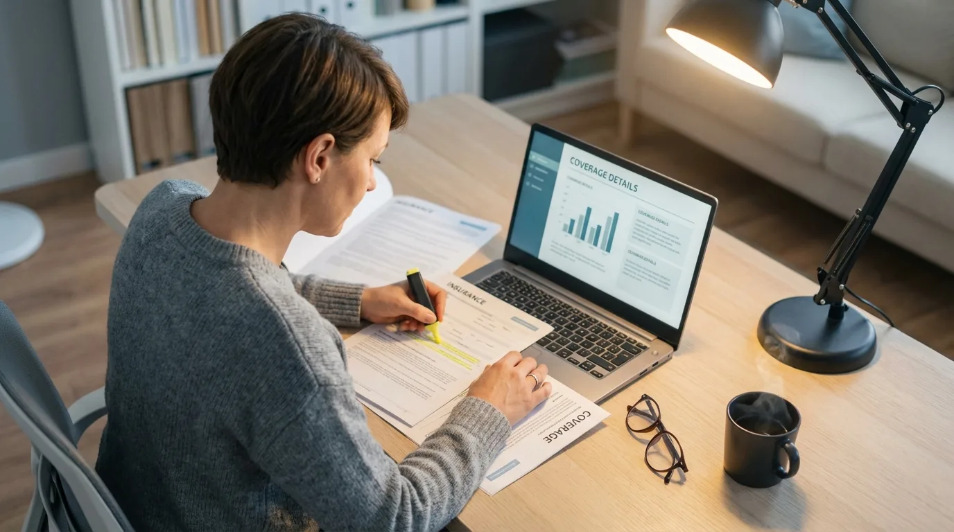 Homeowner reviewing insurance policy