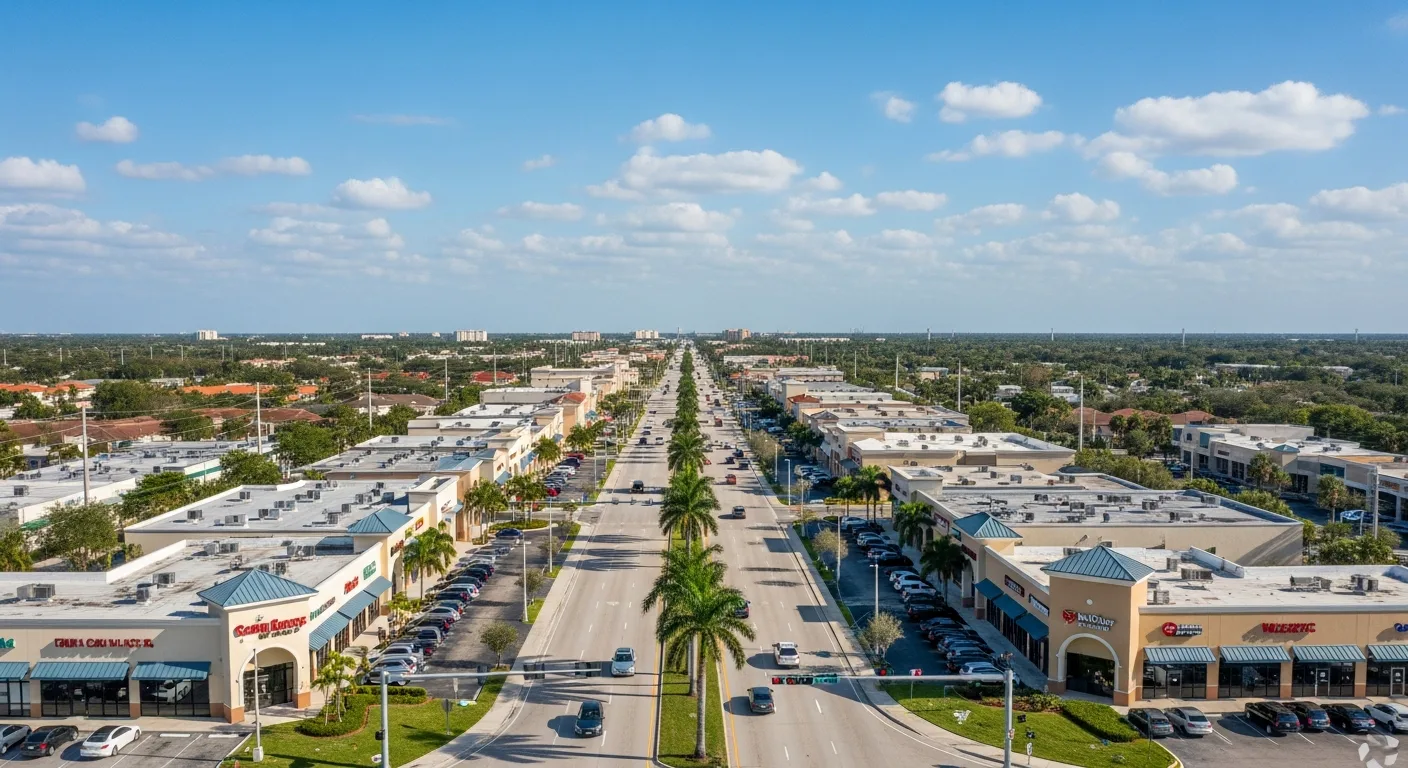 Congress Avenue commercial corridor in Boynton Beach, Florida
