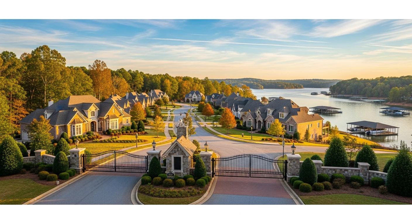Lake Wylie community near Clover SC showing residential homes with crawl space foundations in a humid lakeside environment