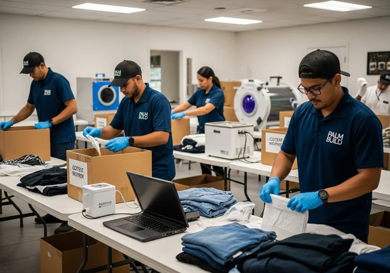 Content pack-out and professional cleaning of fire-damaged belongings from a Coconut Creek Florida home
