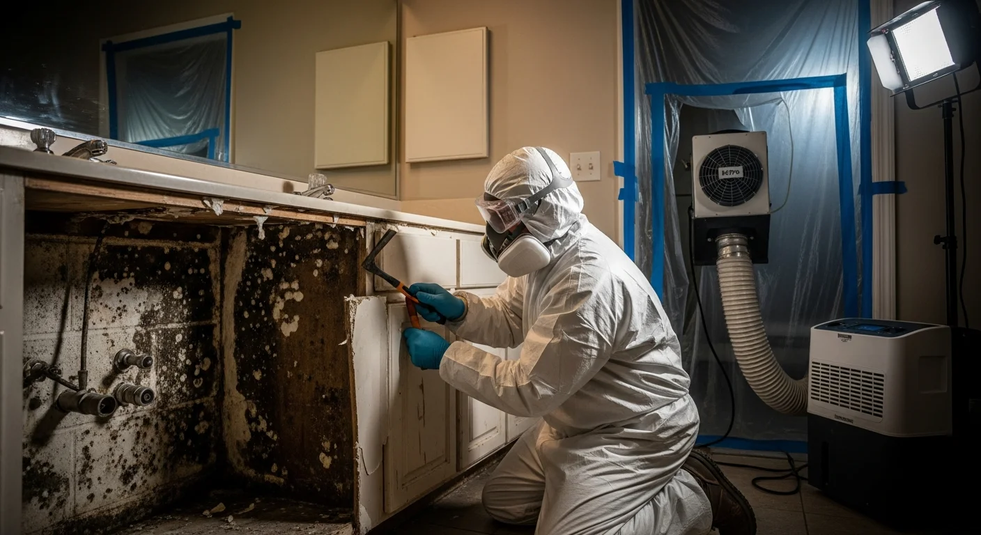 DBPR-licensed Palm Build mold remediation team arriving at a Coconut Creek Florida condominium complex for emergency mold containment and removal