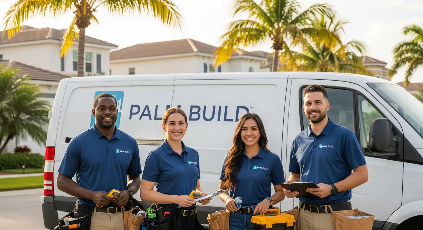 Palm Build fire restoration team with equipment ready to respond to fire damage emergencies in Coconut Creek Florida