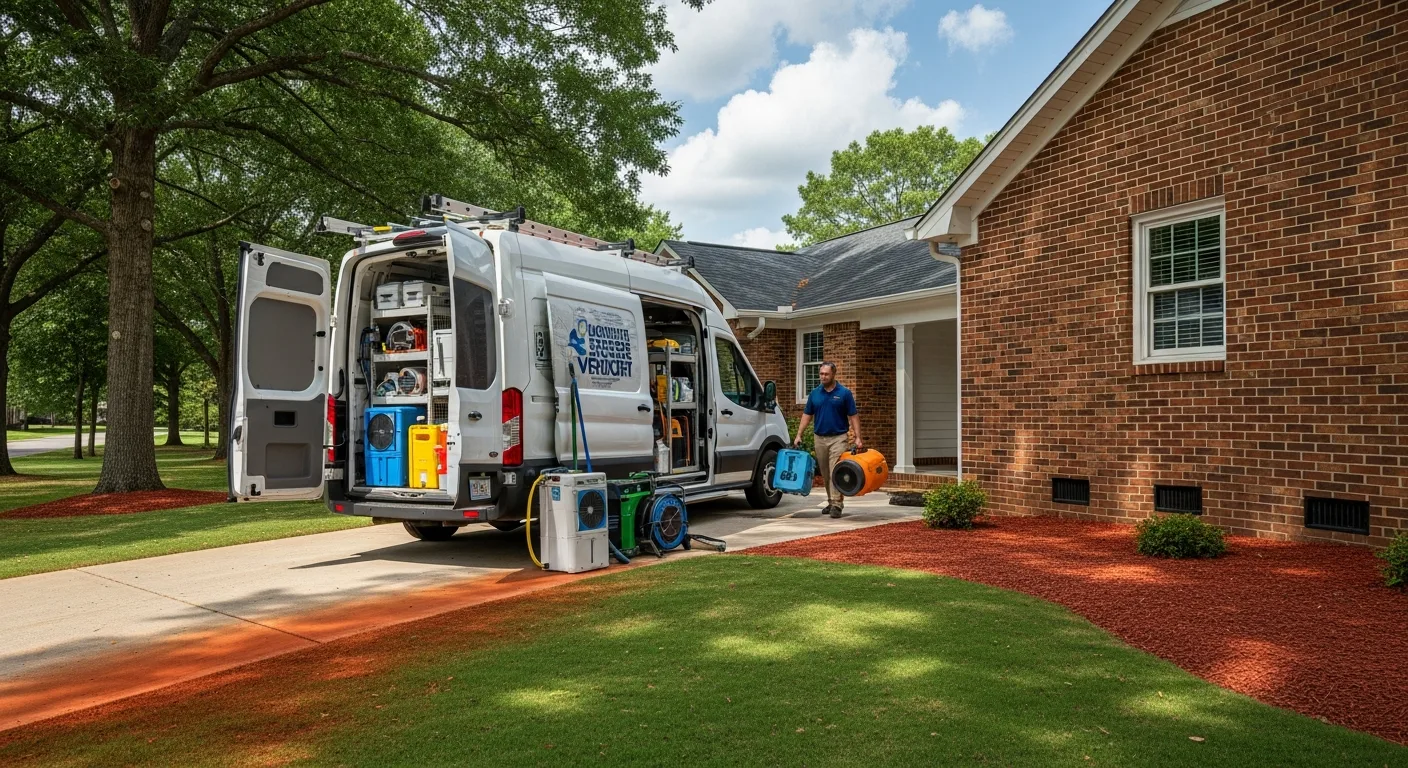 Palm Build's fully equipped response van on-site in a Concord neighborhood
