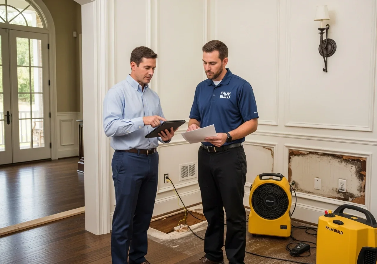 Detailed insurance documentation process for water damage restoration in a Davidson NC home with moisture readings and documented evidence