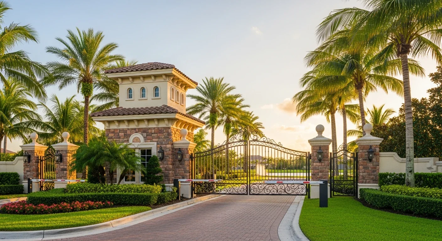 Long Lake Ranches gated estate community in Davie Florida showing large-lot estate homes with accumulated furnishings and heirlooms requiring specialized contents restoration