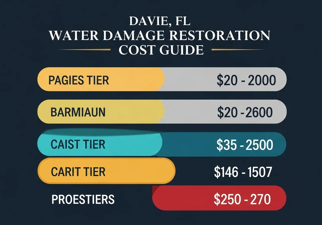 Water damage cost documentation showing extent of damage in a Davie FL home requiring insurance claim