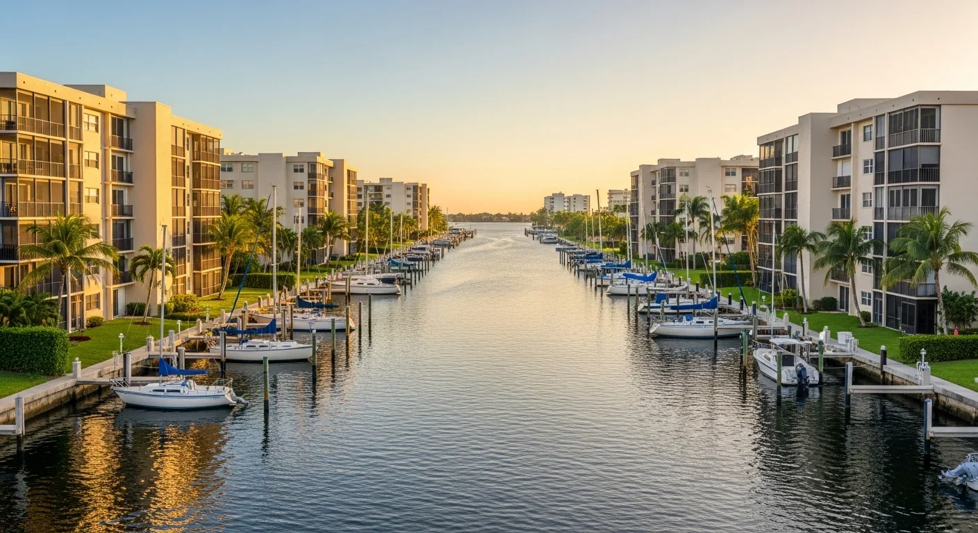Crystal Lake condo community in Deerfield Beach Florida where aging HVAC systems cause inter-unit water migration that damages personal contents across multiple floors