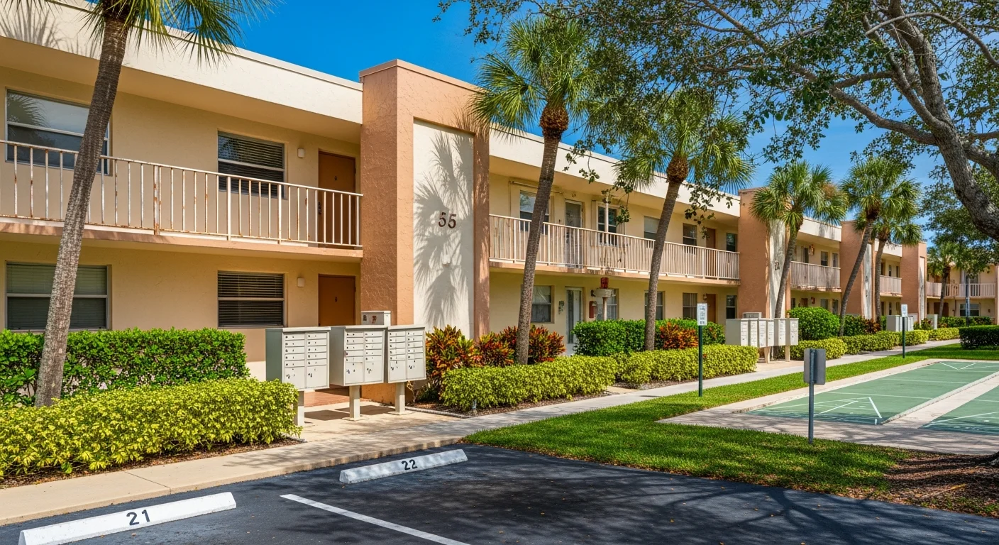 Aerial view of Kings Point community in Delray Beach, Florida