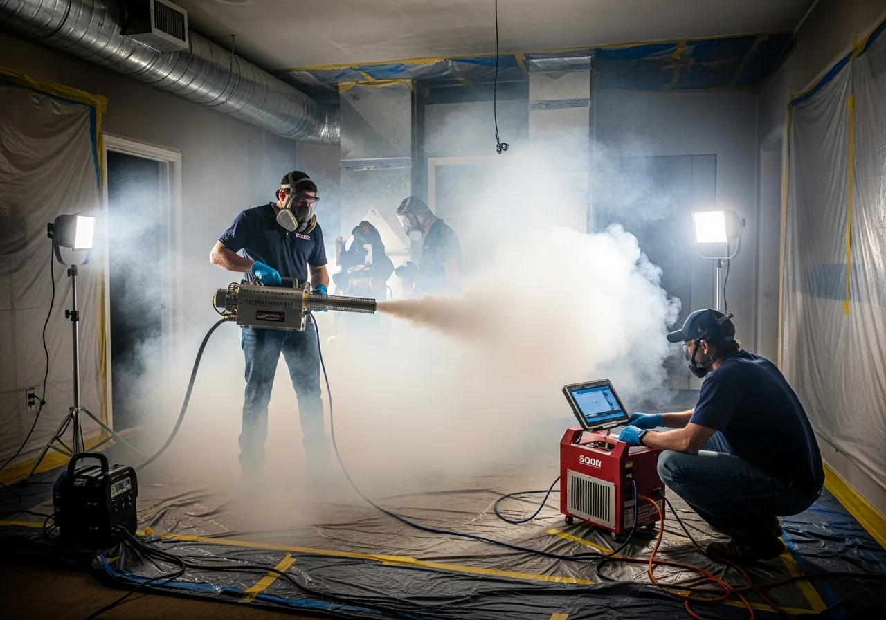 Palm Build restoration team performing fire damage cleanup in a Fort Lauderdale Florida home