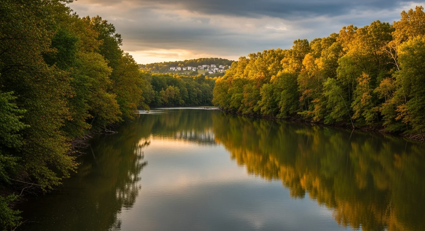 Catawba River corridor near Fort Mill SC showing flood-prone areas along Waterside at the Catawba community