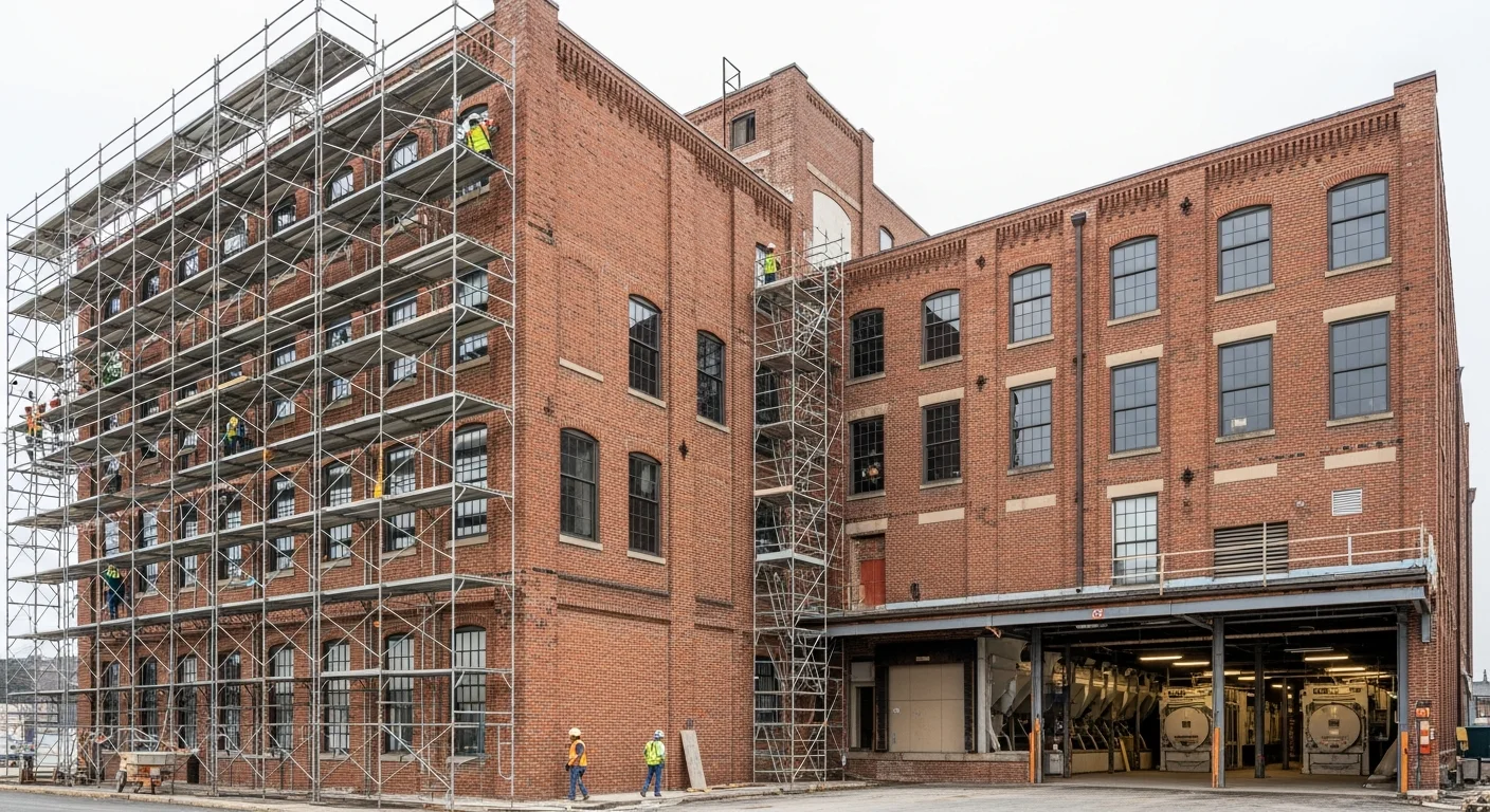 Palm Build commercial reconstruction project in progress at a Gastonia, NC business