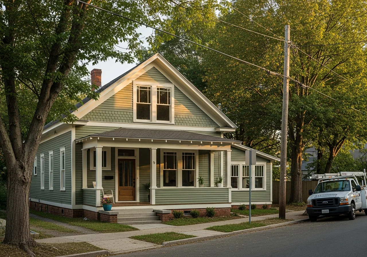 Historic craftsman-style home in the Loray Mill district of Gastonia, North Carolina