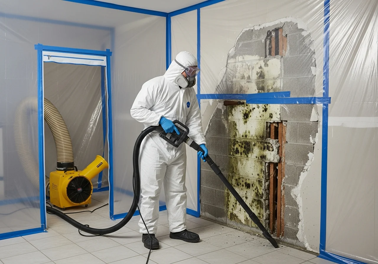 HEPA vacuuming and mold remediation in progress inside a Greenacres FL condominium