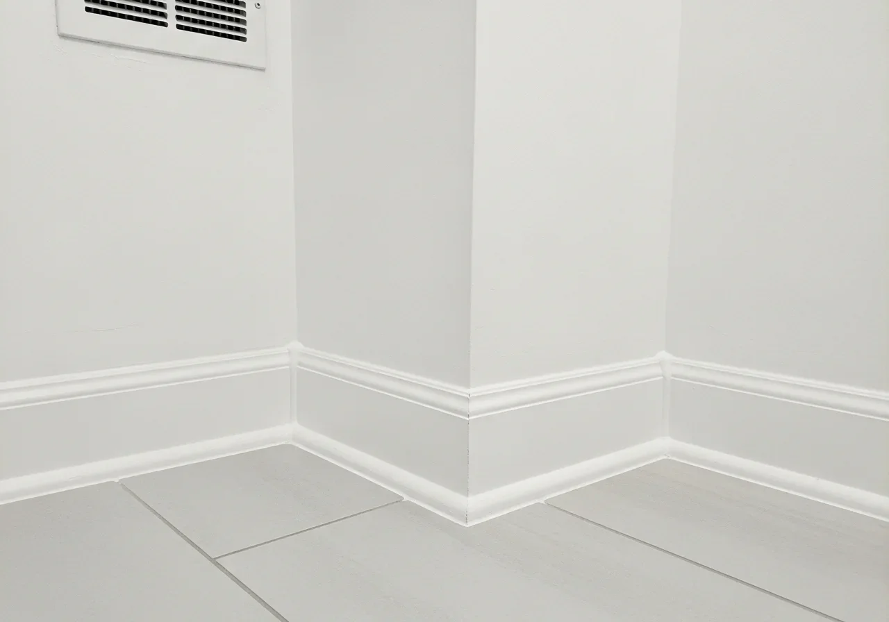 After mold remediation in a Hallandale Beach Florida condominium bathroom — clean white walls with fresh paint and no visible mold after DBPR-licensed remediation