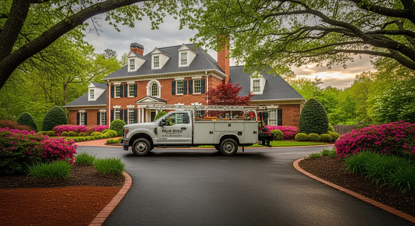 Palm Build water restoration and reconstruction team working at a Huntersville NC property