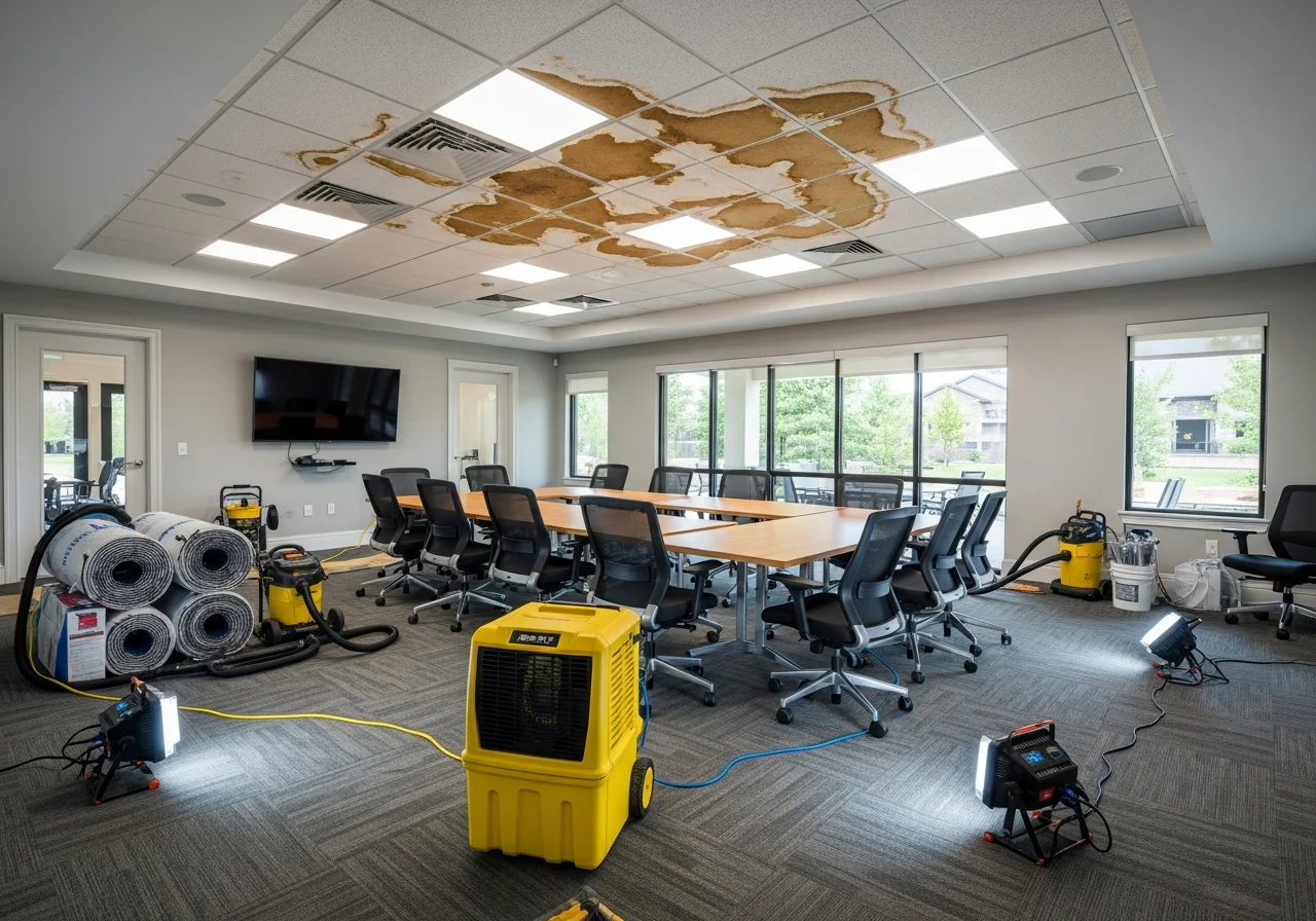 HOA clubhouse water damage restoration in Indian Trail NC community