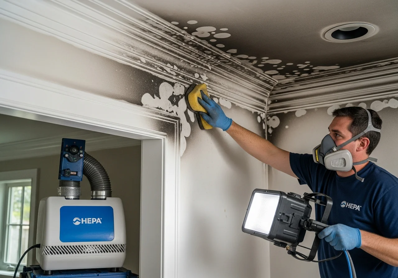 Professional smoke cleanup detail work in an Indian Trail NC home