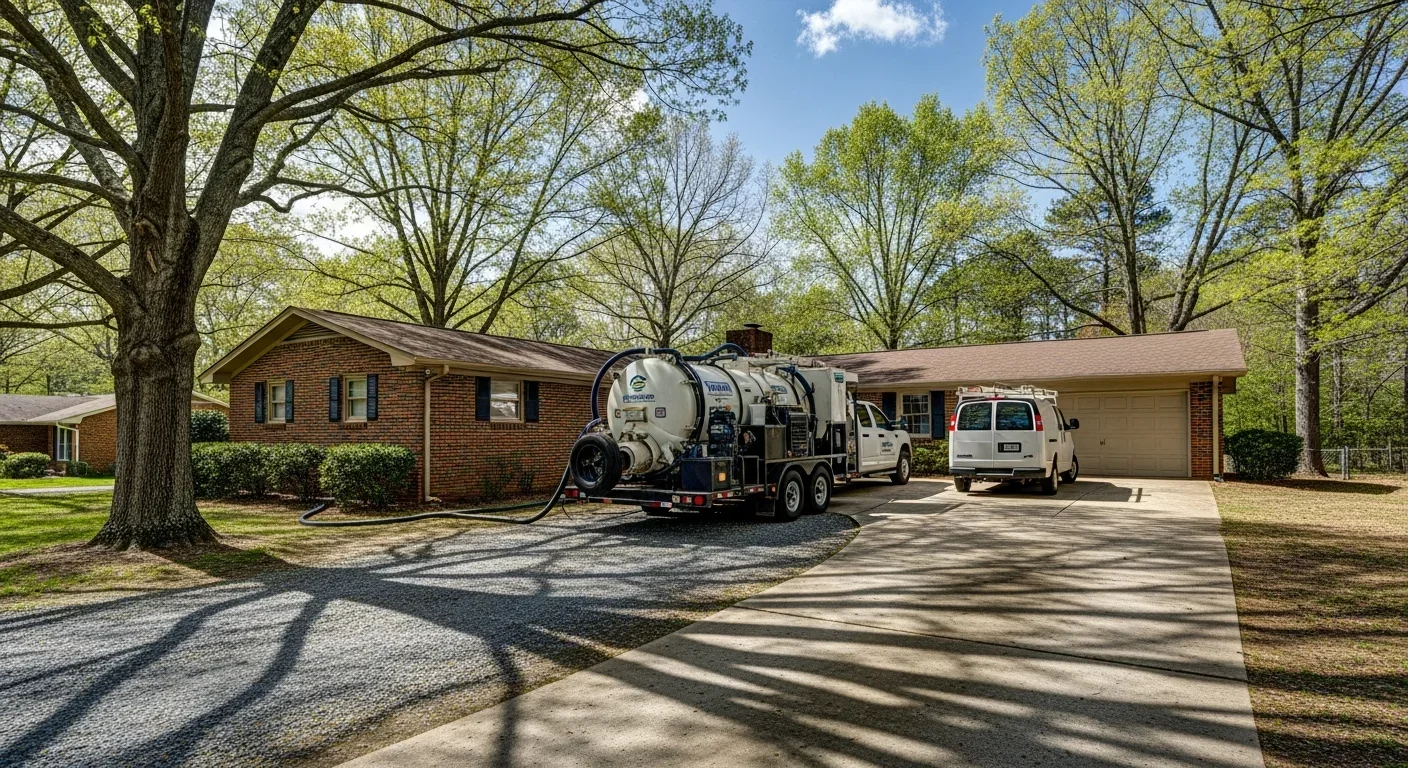 Palm Build restoration truck at a Lincolnton North Carolina home ready for emergency water damage extraction