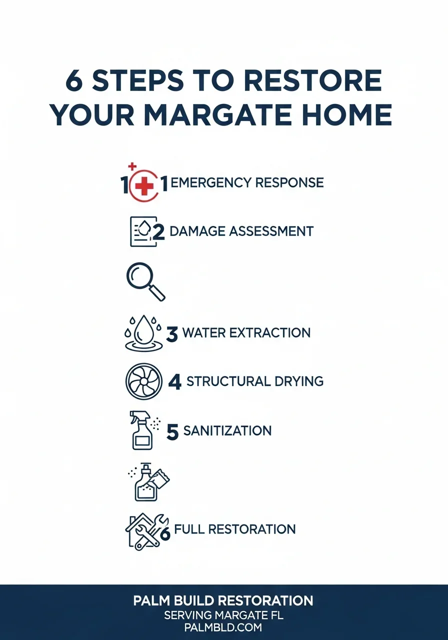 Palm Build restoration equipment deployed inside a Margate Florida home during professional water damage restoration