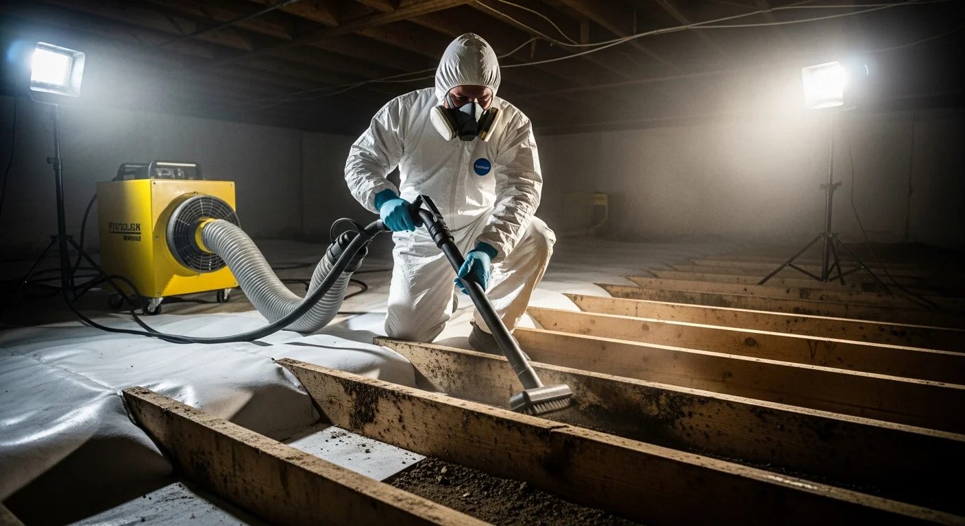 HEPA vacuuming and mold remediation in a Mint Hill NC crawl space