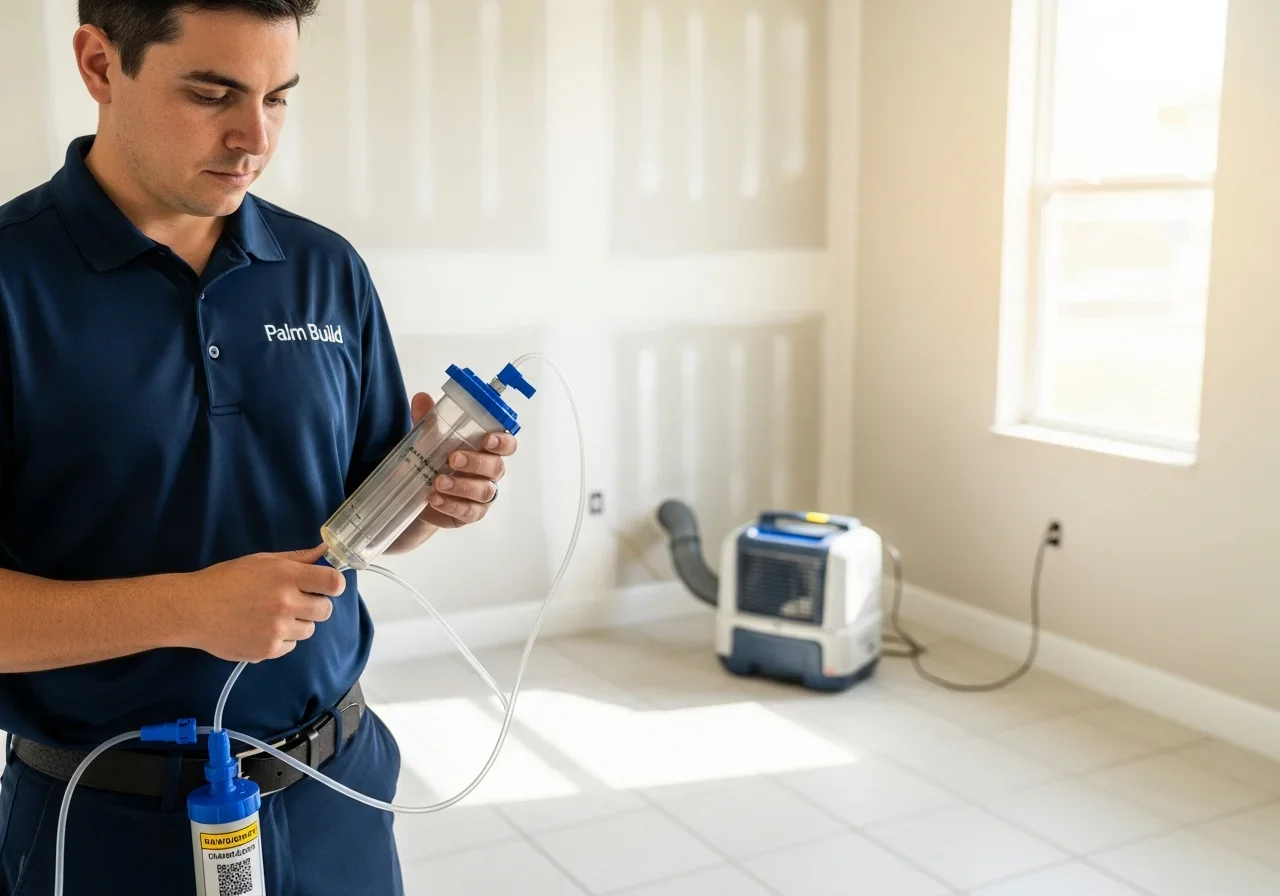 Post-remediation air quality testing with spore trap sampling in Oakland Park FL condo after mold remediation