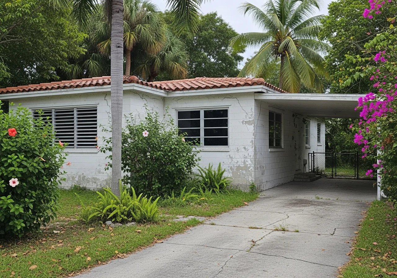 1960s CBS ranch home in Pompano Beach FL typical of Garden Isles and Cresthaven neighborhoods