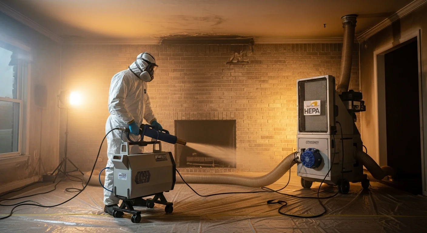 Professional smoke and soot cleanup treatment in a Rock Hill SC home