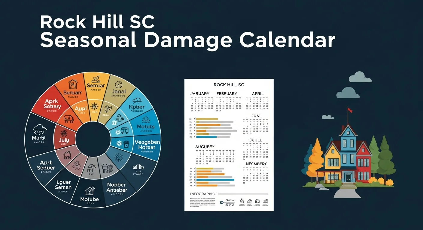 Rock Hill SC seasonal water damage risk calendar infographic