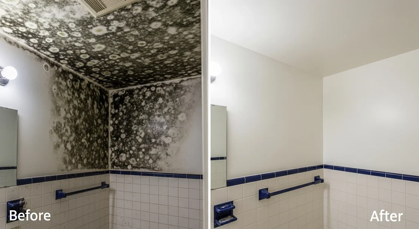 Before and after professional mold remediation in a Salisbury NC residence