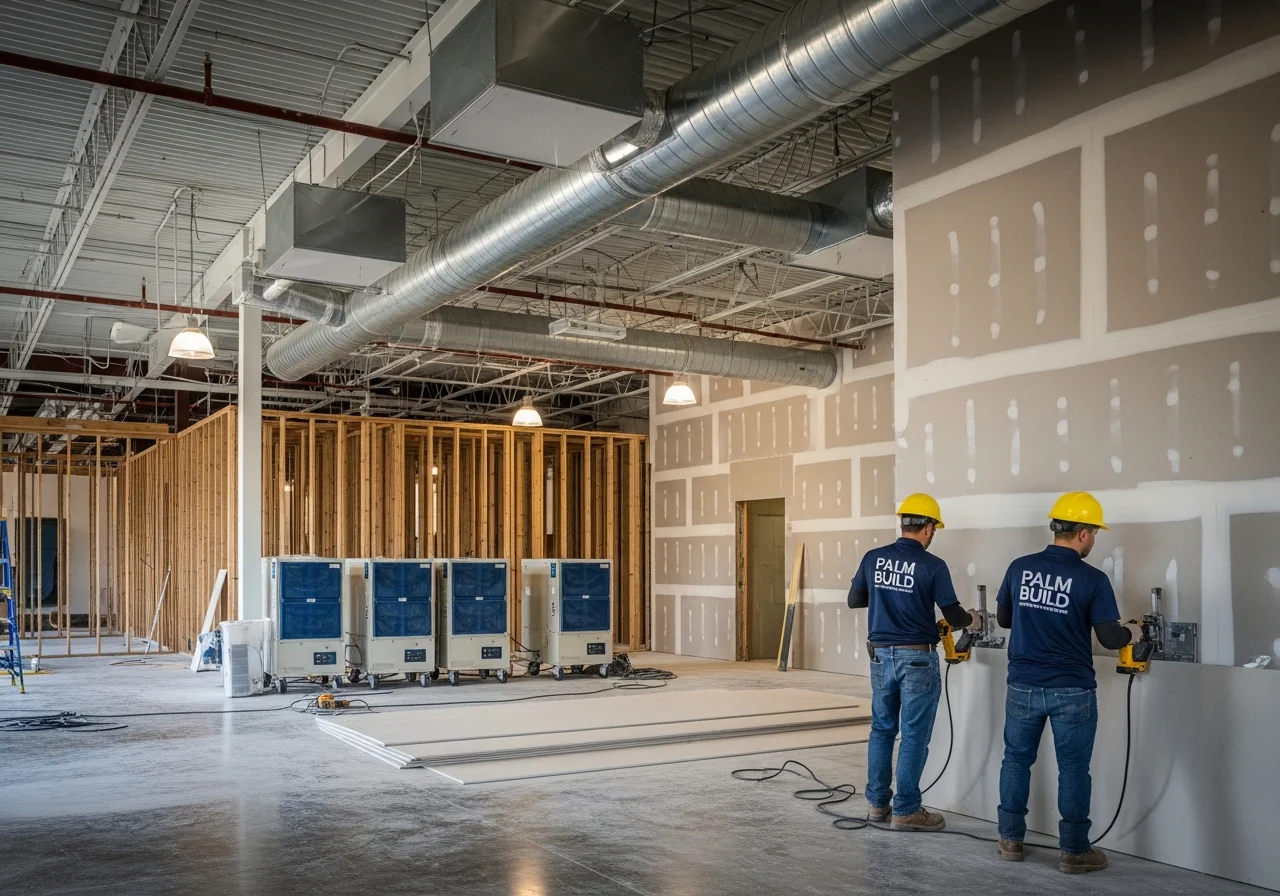 Palm Build commercial restoration work at a Sunrise FL commercial property