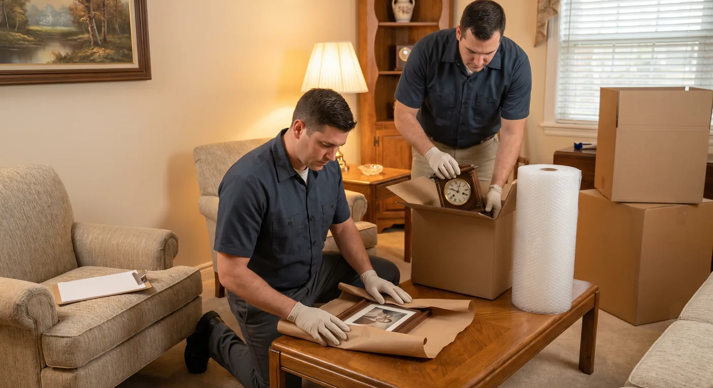 Palm Build restoration technicians performing professional contents pack-out and inventory at a Tamarac Florida home documenting personal property for contents restoration after water damage