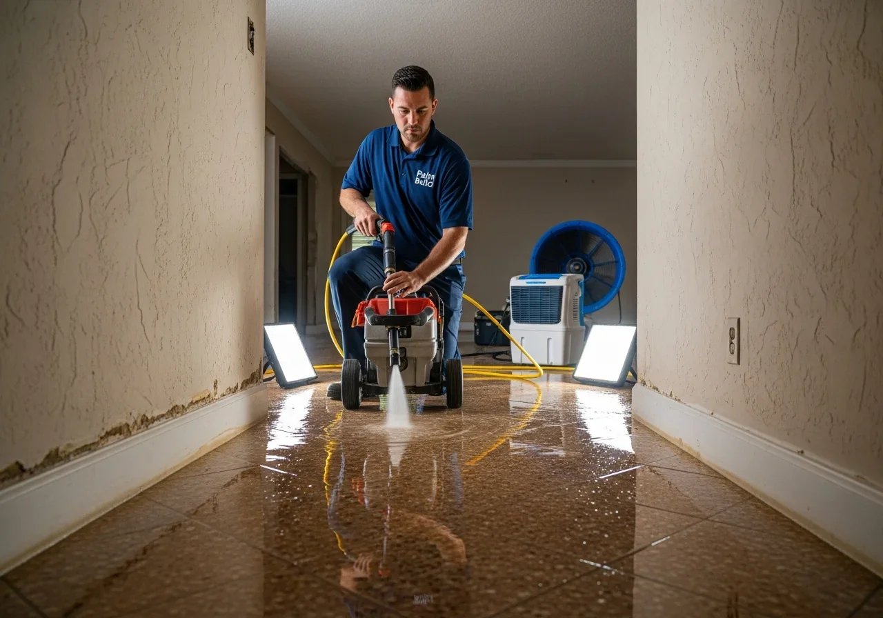 Palm Build crew performing emergency water extraction at a Tamarac property