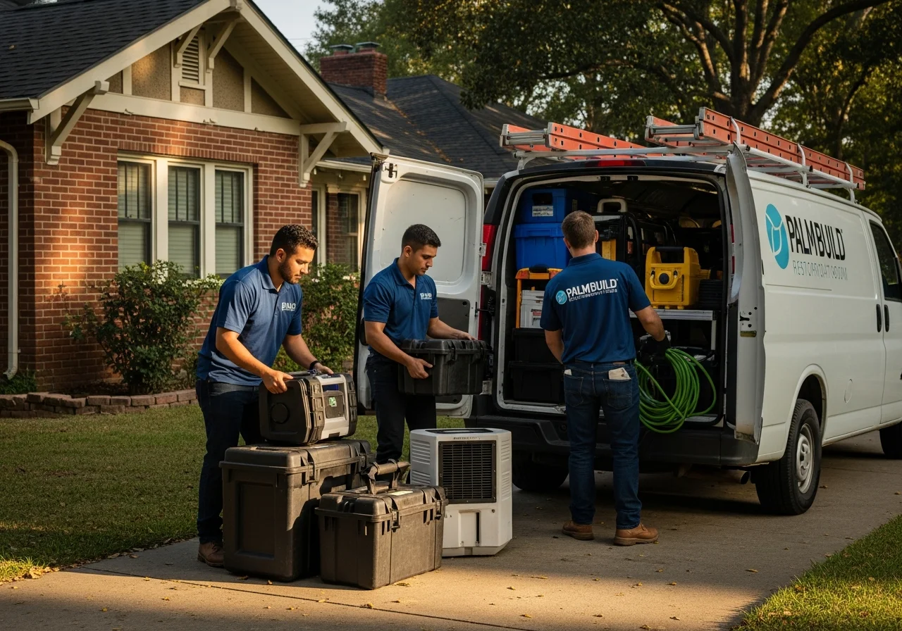 Palm Build reconstruction team on site in Tega Cay SC coordinating a multi-phase rebuild