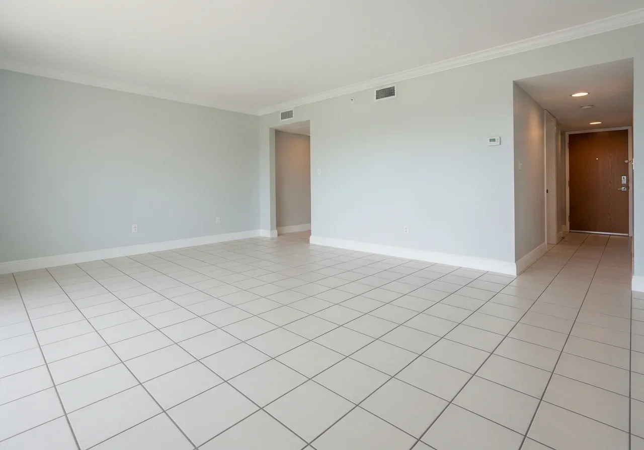 After: Fully restored Wilton Manors condo unit with clean dry flooring, fresh paint, and professional restoration complete