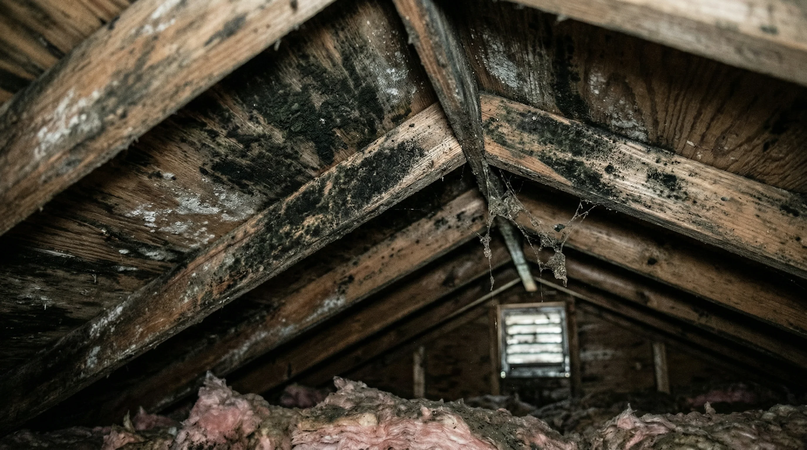Attic mold growth tied to poor ventilation and moisture buildup