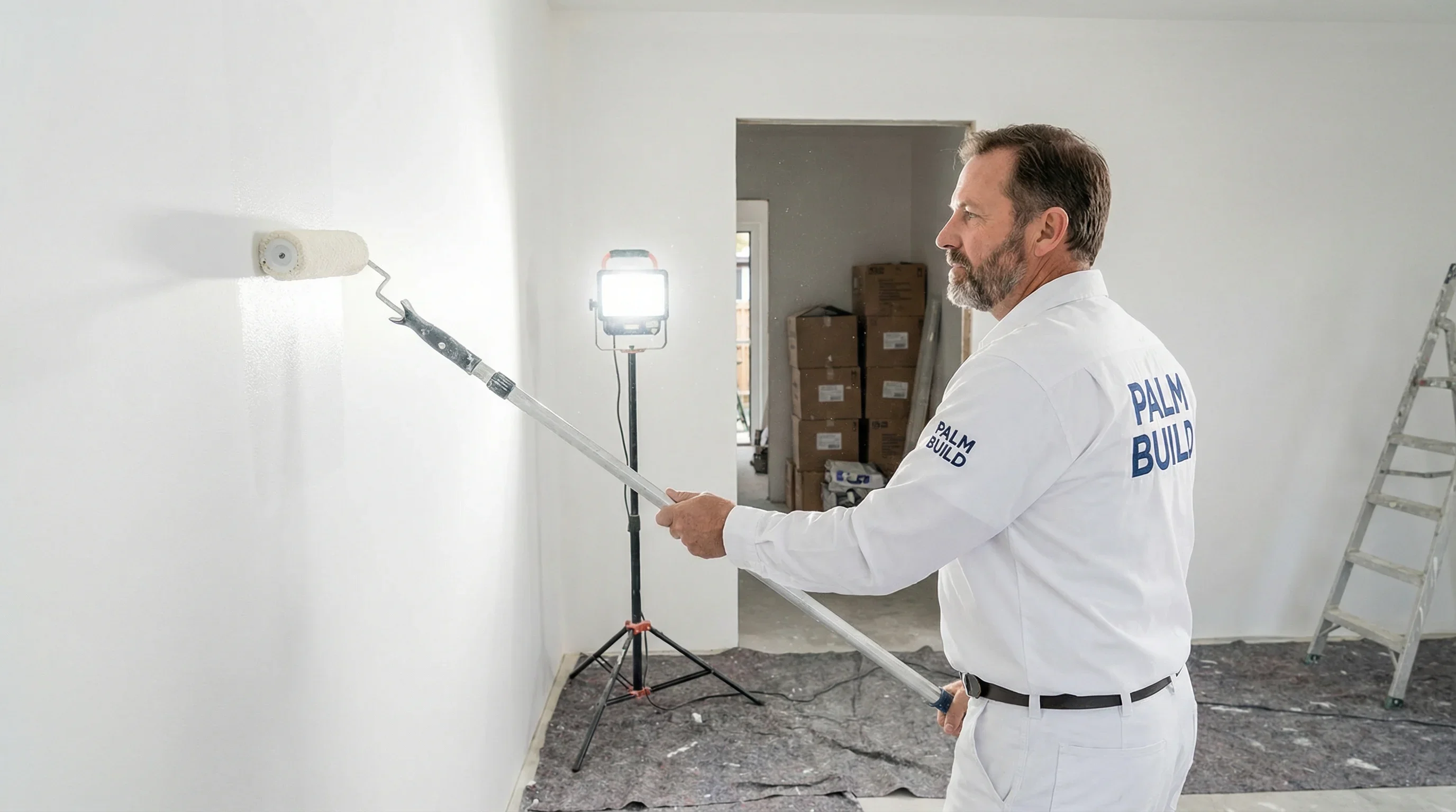 Final painting and finish work during reconstruction