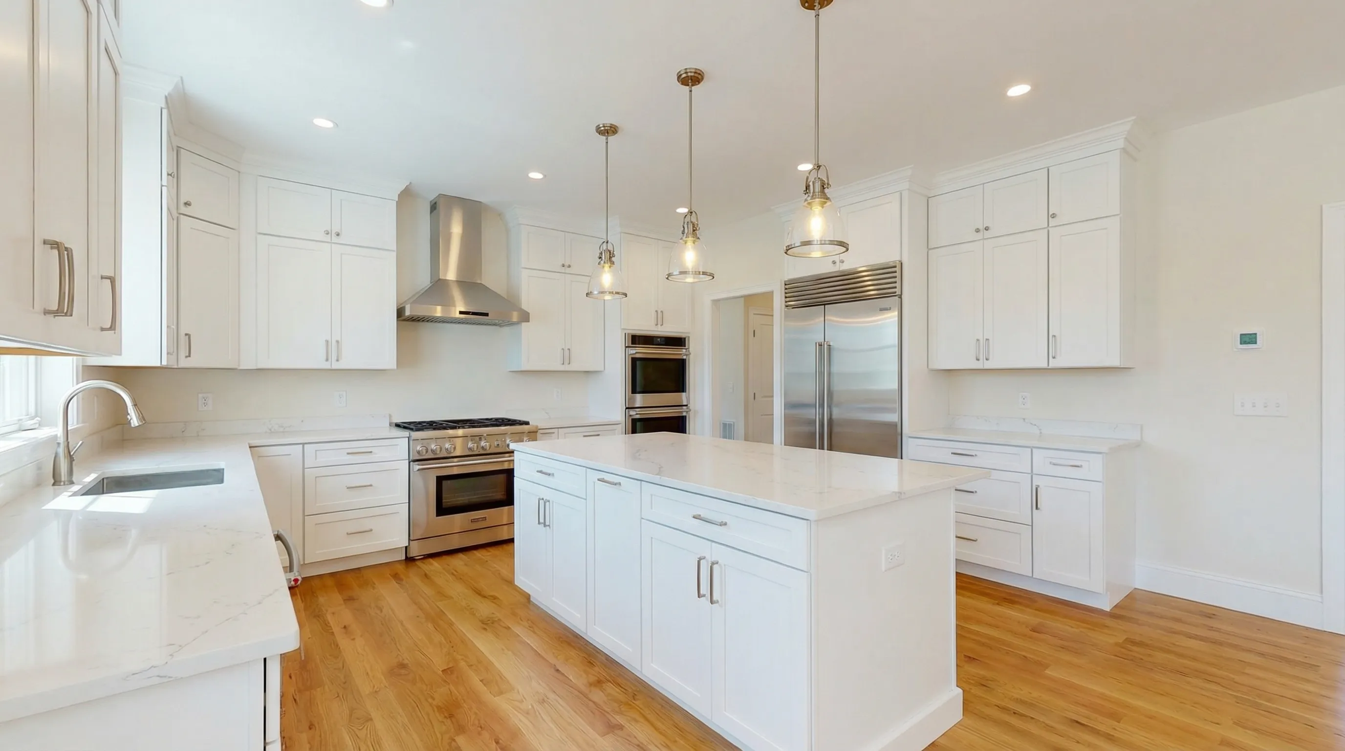 Beautifully reconstructed modern kitchen after fire damage