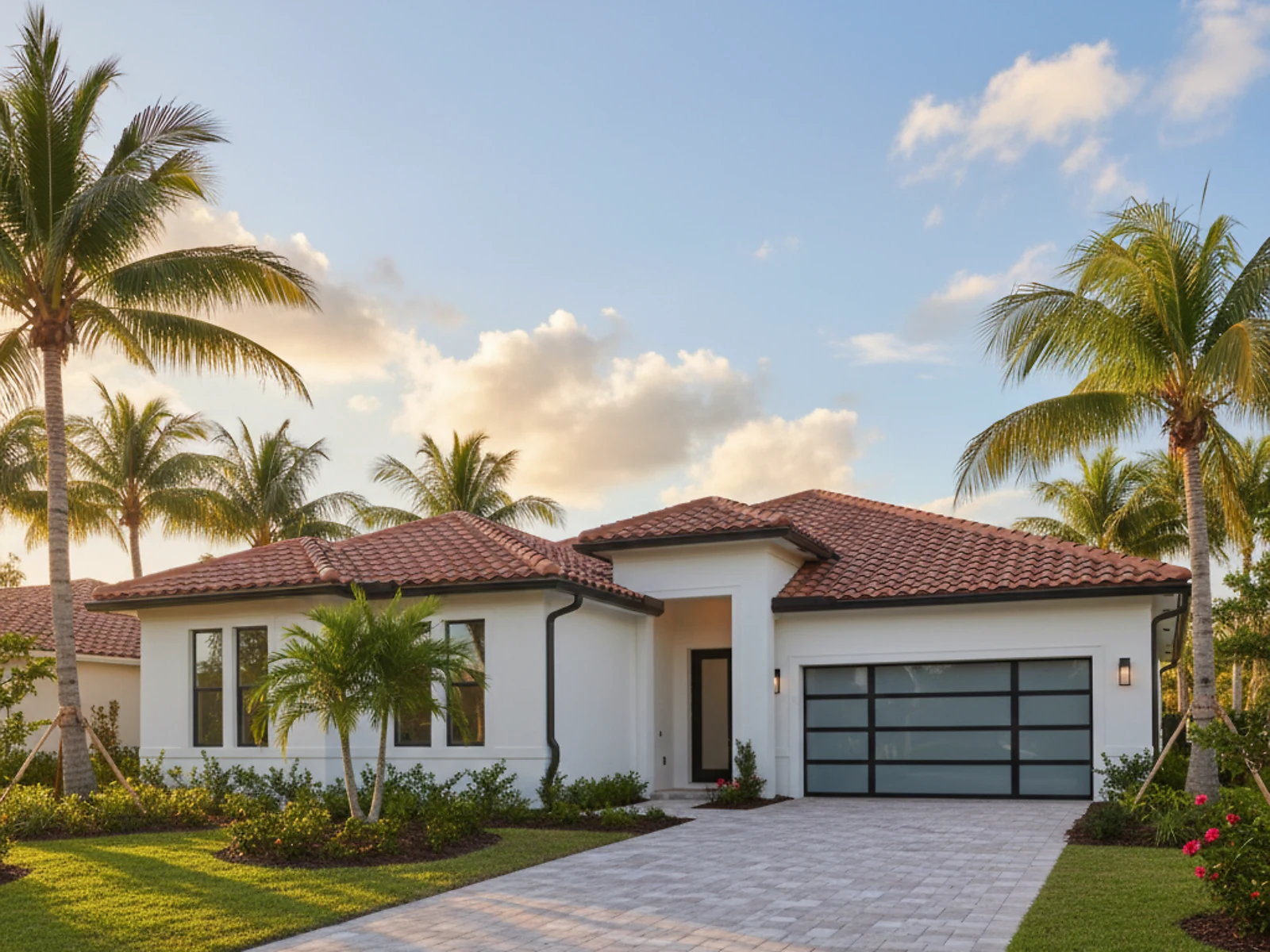 Beautifully reconstructed South Florida home exterior completed by Palm Build