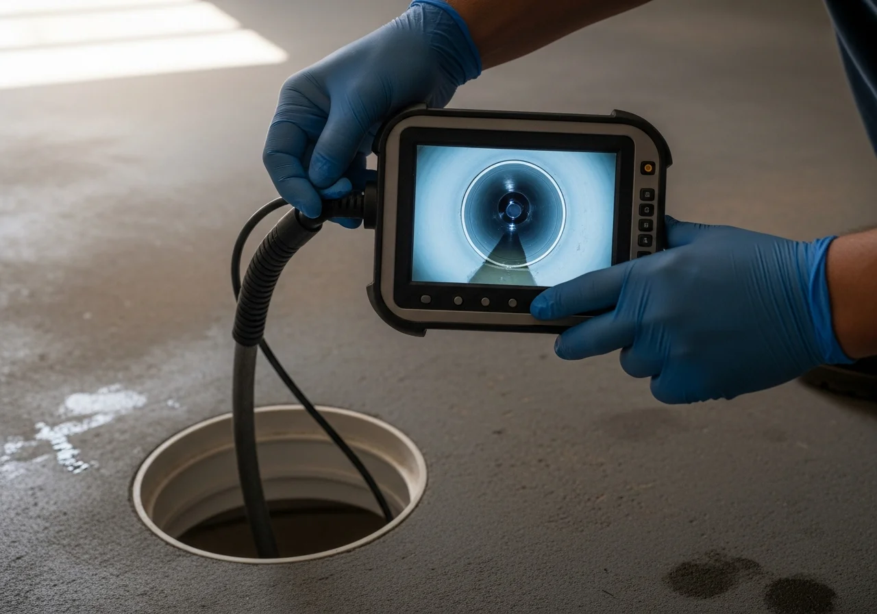 Borkat Plumbing sewer camera inspection on a Miami-Dade residential cleanout